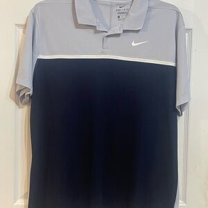 Nike Blue and Gray Athletic Polo Shirt